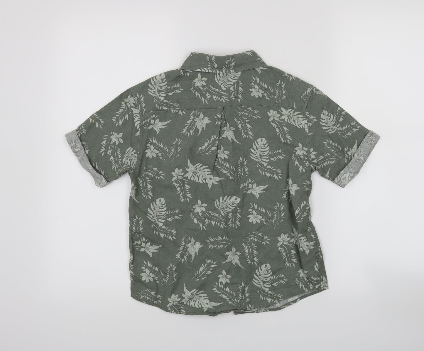 Zara Boys Green Floral  Basic Button-Up Size 8 Years