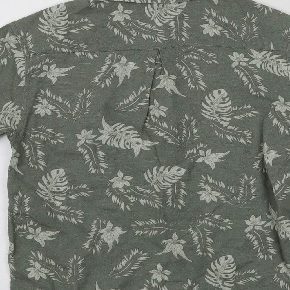 Zara Boys Green Floral  Basic Button-Up Size 8 Years