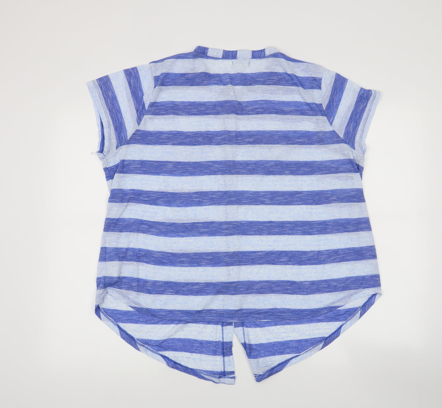 New Look Womens Blue Striped  Basic T-Shirt Size 18