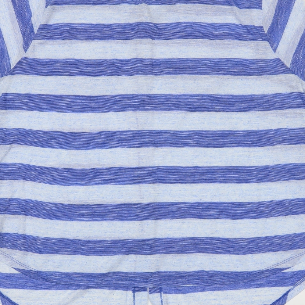 New Look Womens Blue Striped  Basic T-Shirt Size 18