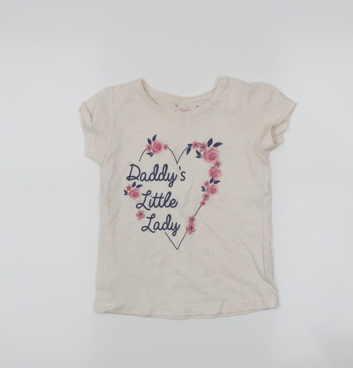 Primark Girls Beige   Basic T-Shirt Size 5-6 Years