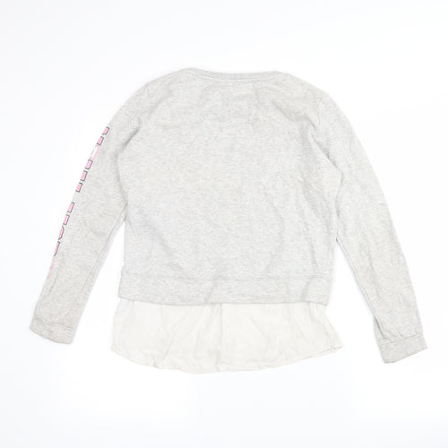 H&M Girls Grey   Pullover Hoodie Size 10-11 Years  - manhatten dreaming