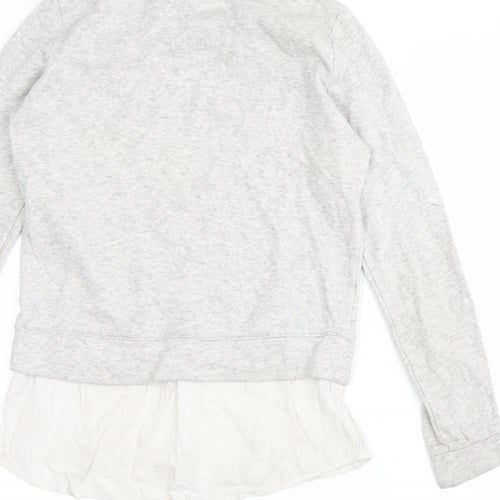 H&M Girls Grey   Pullover Hoodie Size 10-11 Years  - manhatten dreaming