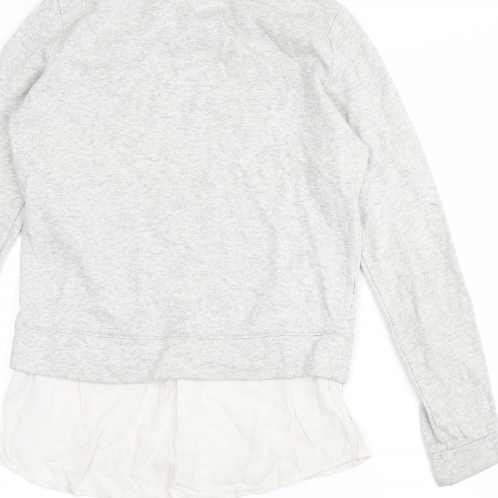 H&M Girls Grey   Pullover Hoodie Size 10-11 Years  - manhatten dreaming