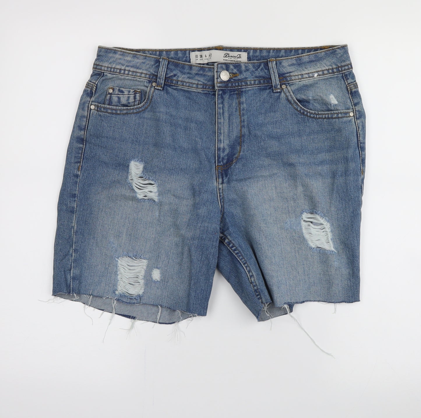 denim co Womens Blue  Denim Cut-Off Shorts Size 10