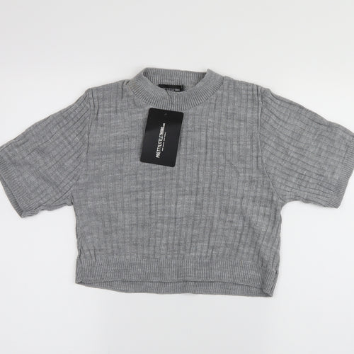 PRETTYLITTLETHING Womens Grey   Pullover Jumper Size S