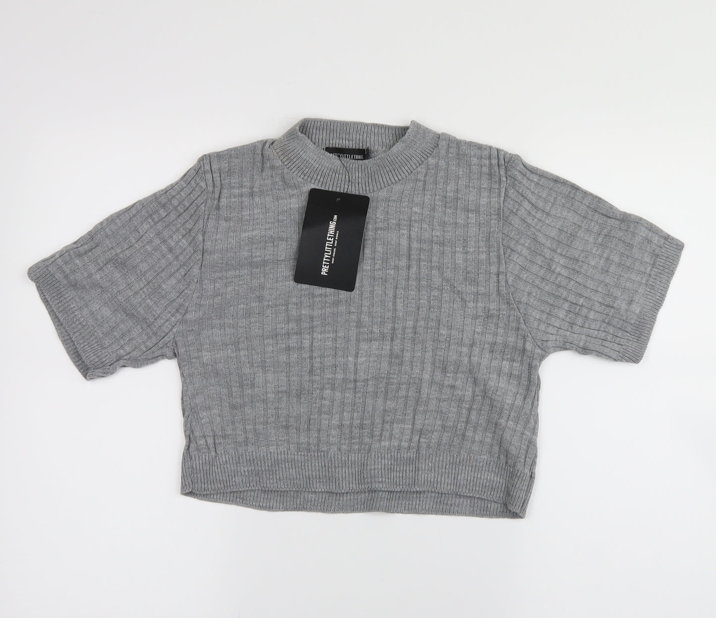PRETTYLITTLETHING Womens Grey   Pullover Jumper Size S