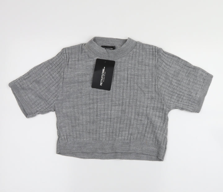 PRETTYLITTLETHING Womens Grey   Pullover Jumper Size S