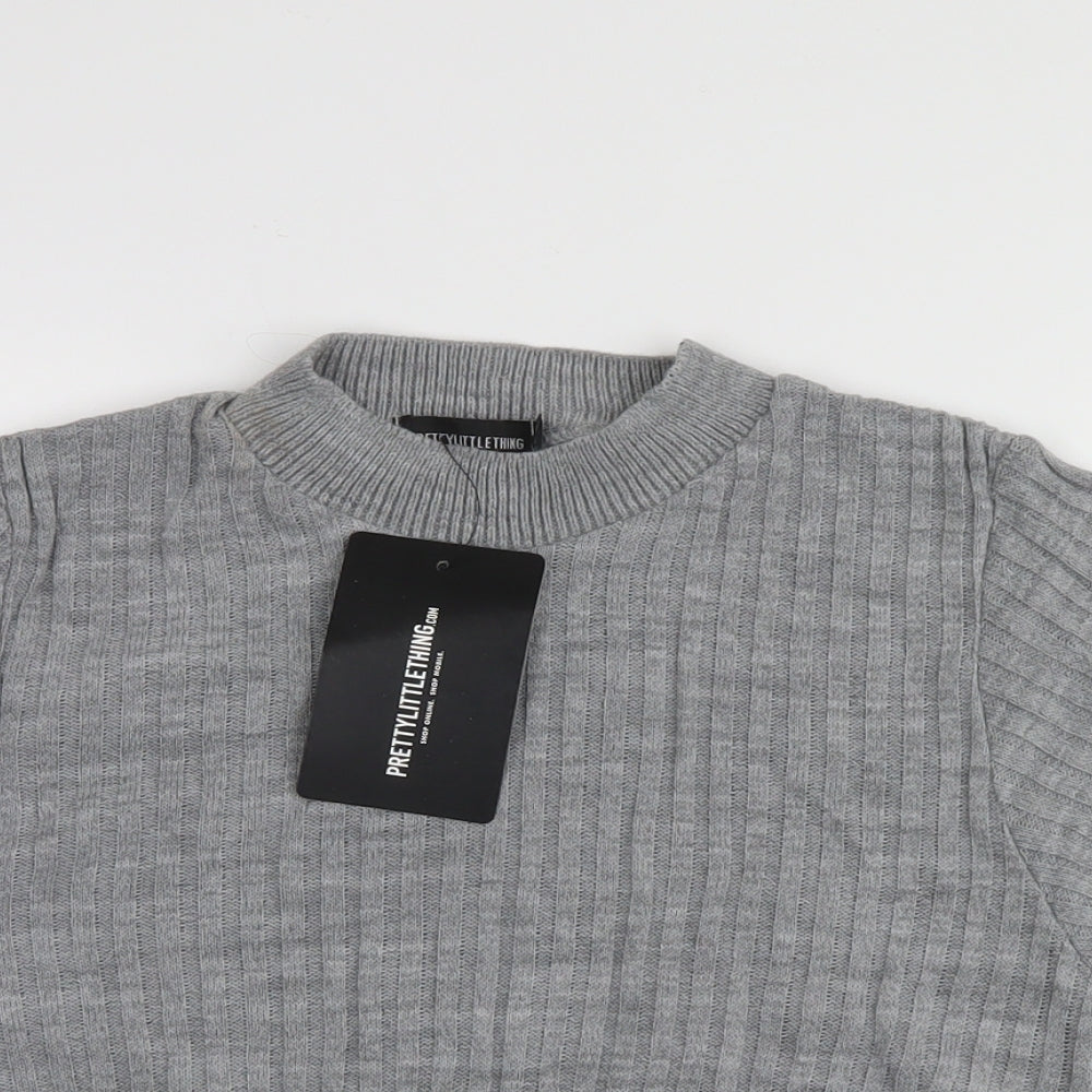 PRETTYLITTLETHING Womens Grey   Pullover Jumper Size S