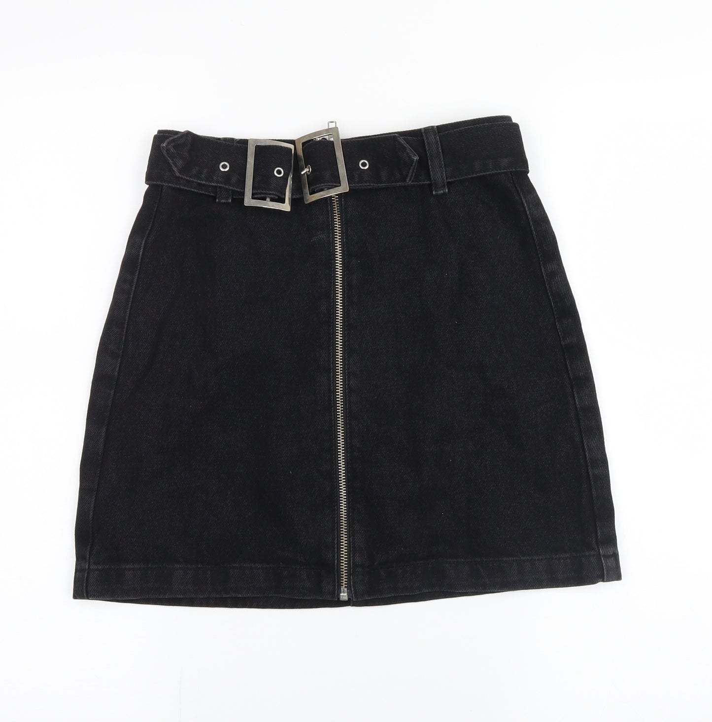 Topshop Womens Grey  Denim Mini Skirt Size 6