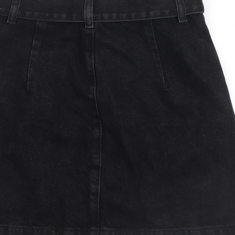 Topshop Womens Grey  Denim Mini Skirt Size 6