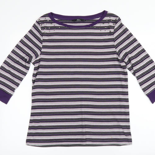 bm casual Womens Purple Striped  Pullover Jumper Size M