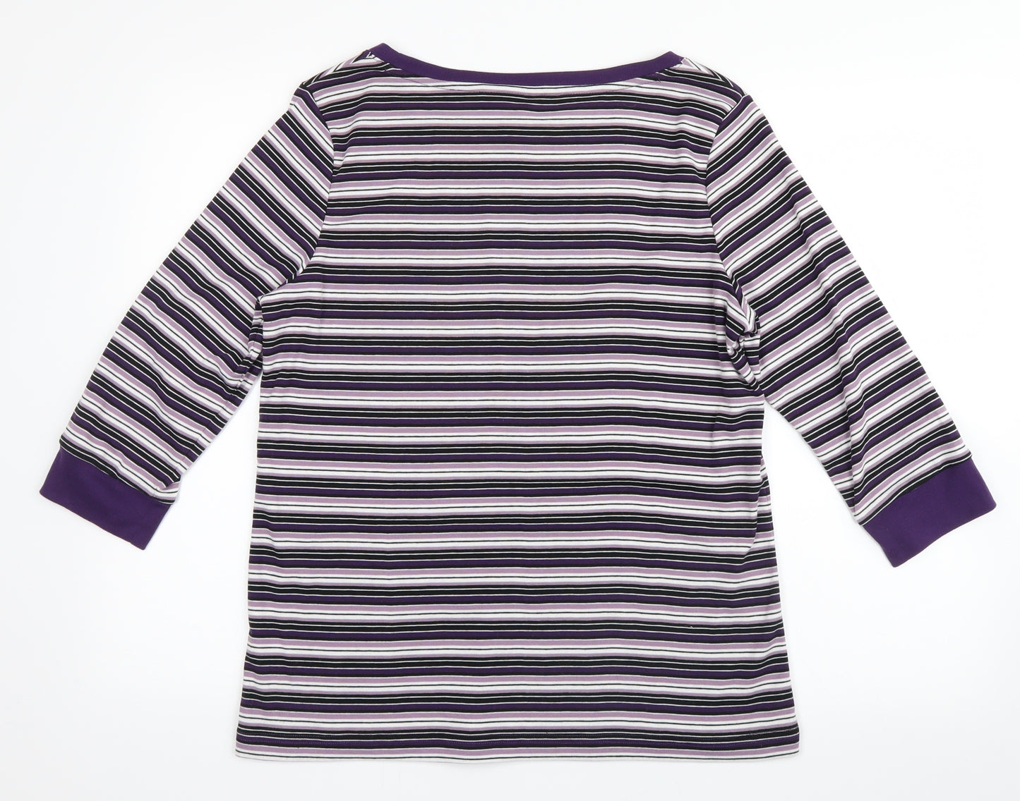 bm casual Womens Purple Striped  Pullover Jumper Size M