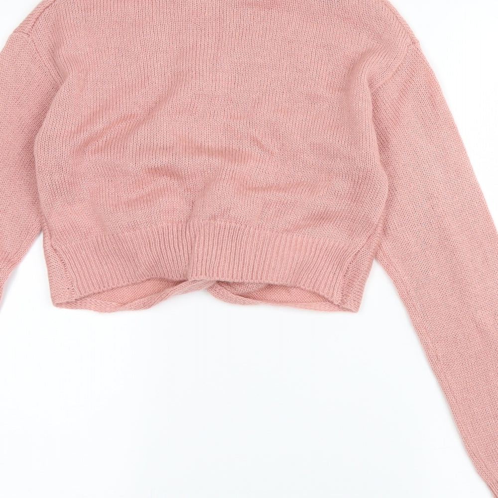 H&M Womens Pink   Pullover Jumper Size S  - cropped