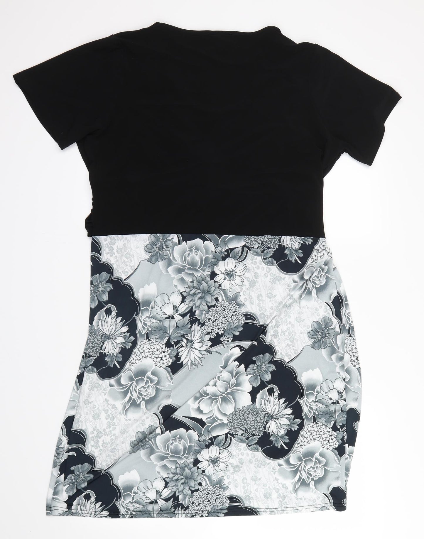 Klass Collection Womens Black Floral  T-Shirt Dress  Size 18