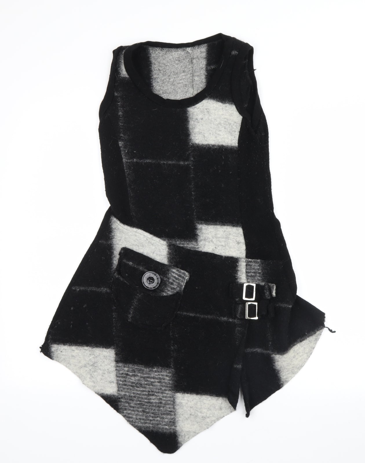Preworn Womens Black Check  Tank Dress  Size L