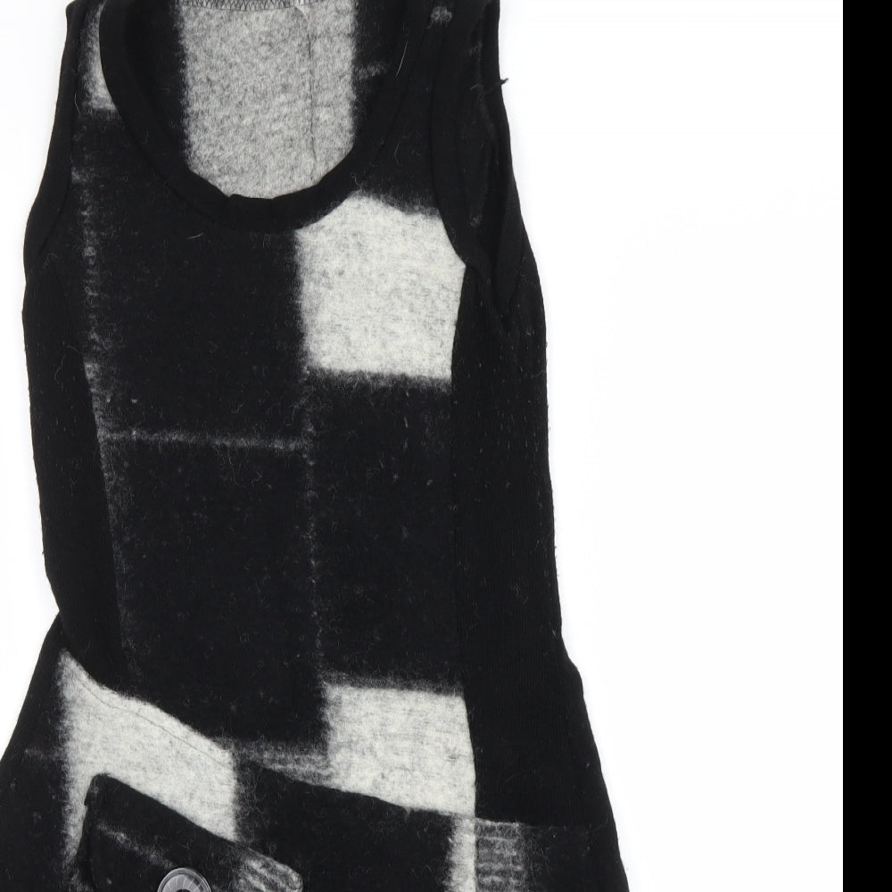 Preworn Womens Black Check  Tank Dress  Size L