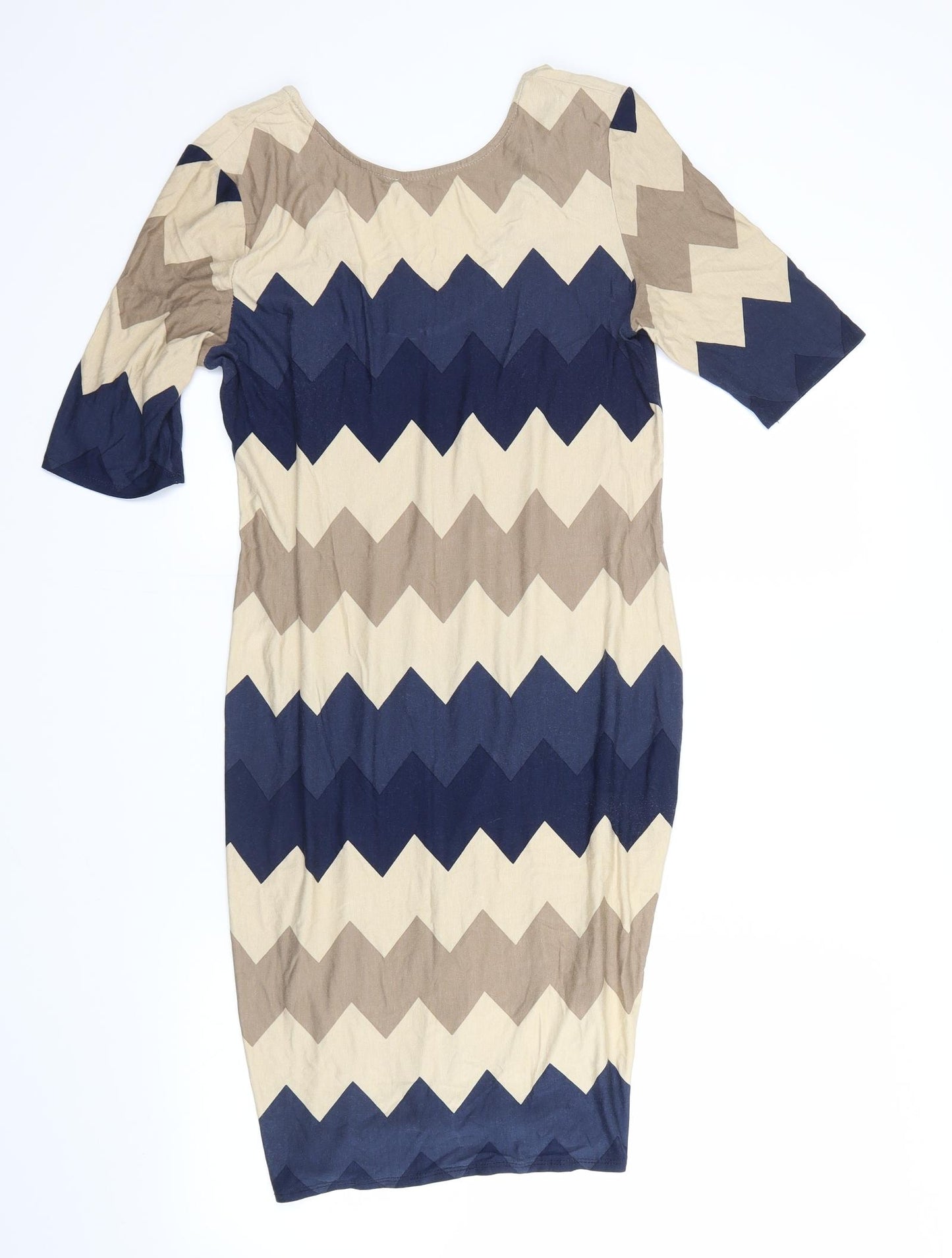 Dorothy Perkins Womens Beige Striped  Shirt Dress  Size 14