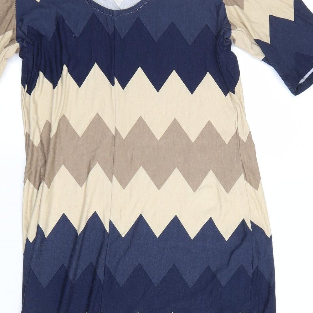 Dorothy Perkins Womens Beige Striped  Shirt Dress  Size 14