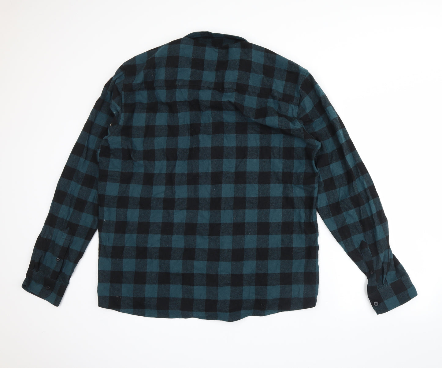 Peacocks Mens Blue Plaid   Button-Up Size 2XL