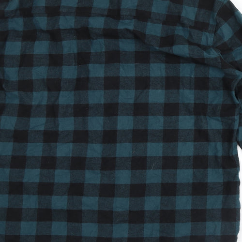 Peacocks Mens Blue Plaid   Button-Up Size 2XL