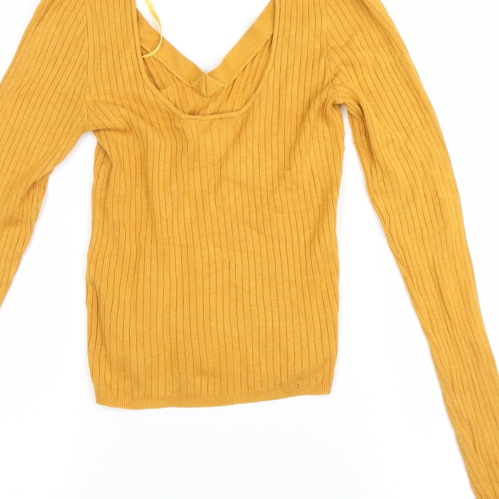 Miss Selfridge Womens Yellow   Pullover Jumper Size 10