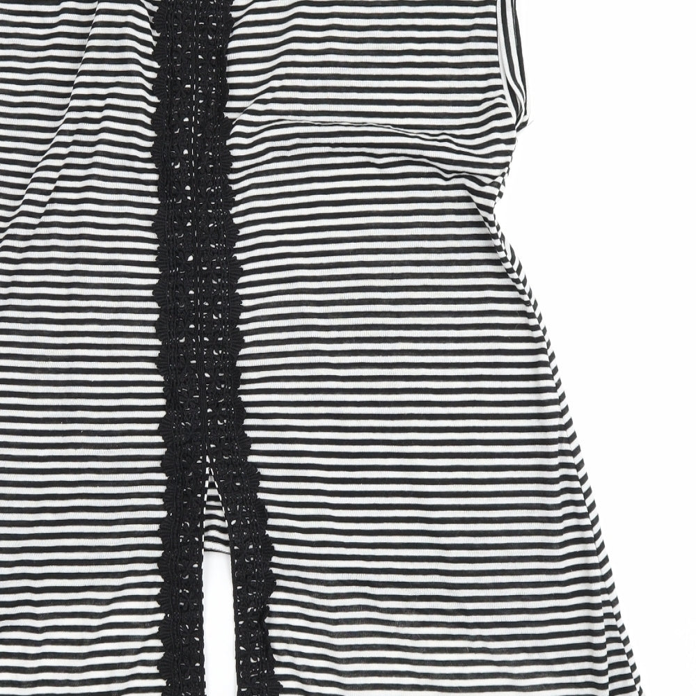 F&F Womens Black Striped  Basic Blouse Size 16