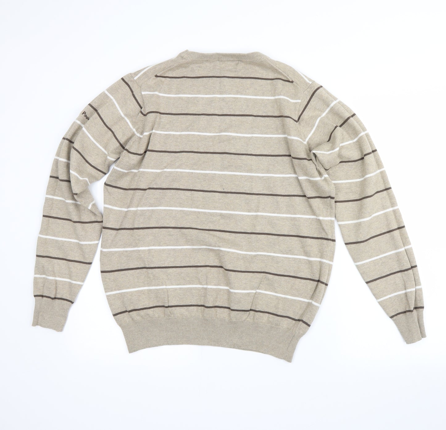 james pringle Mens Beige Striped  Pullover Jumper Size S