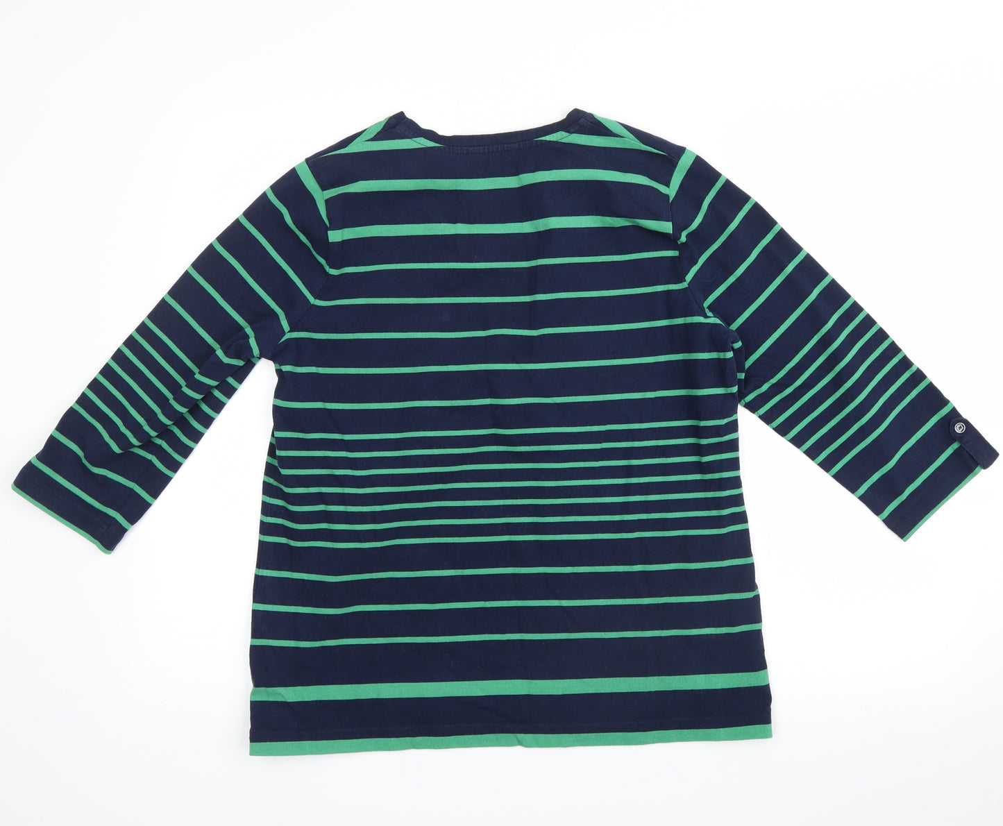 DASH Womens Gold Striped  Pullover Sweatshirt Size 14