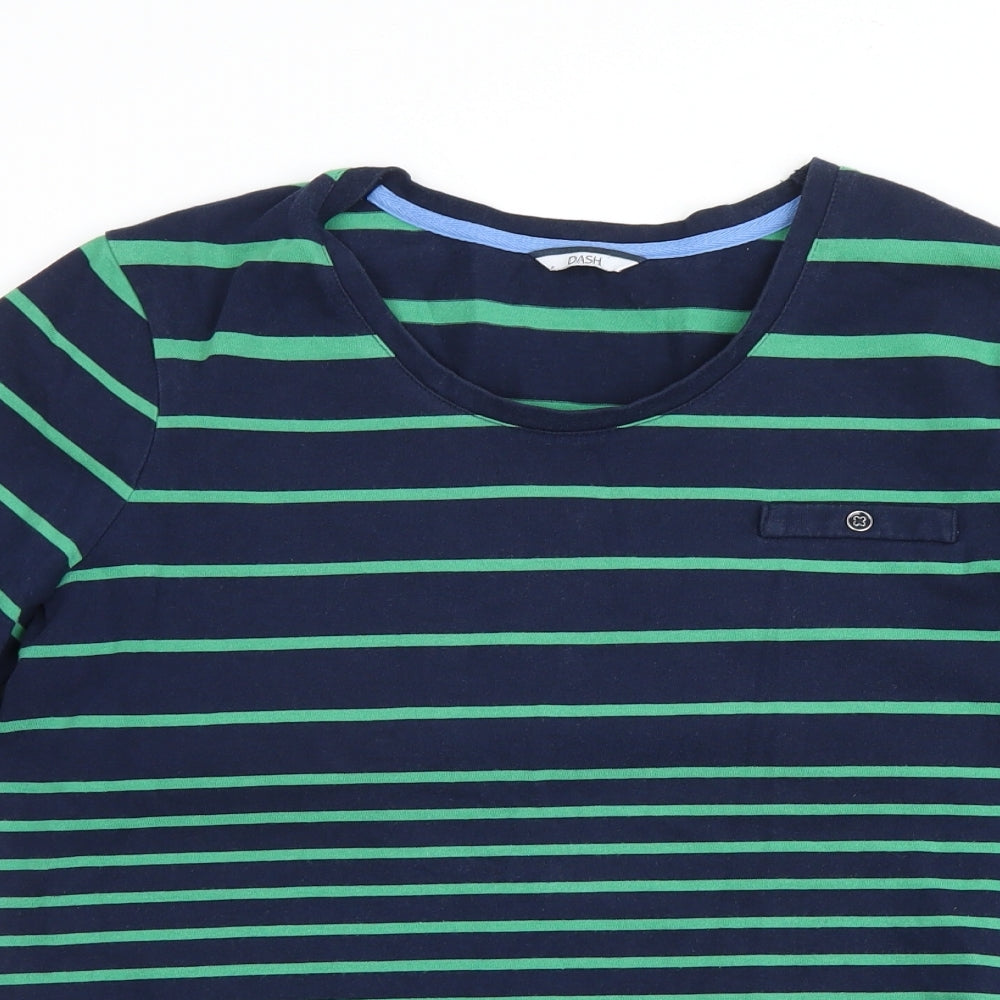 DASH Womens Gold Striped  Pullover Sweatshirt Size 14