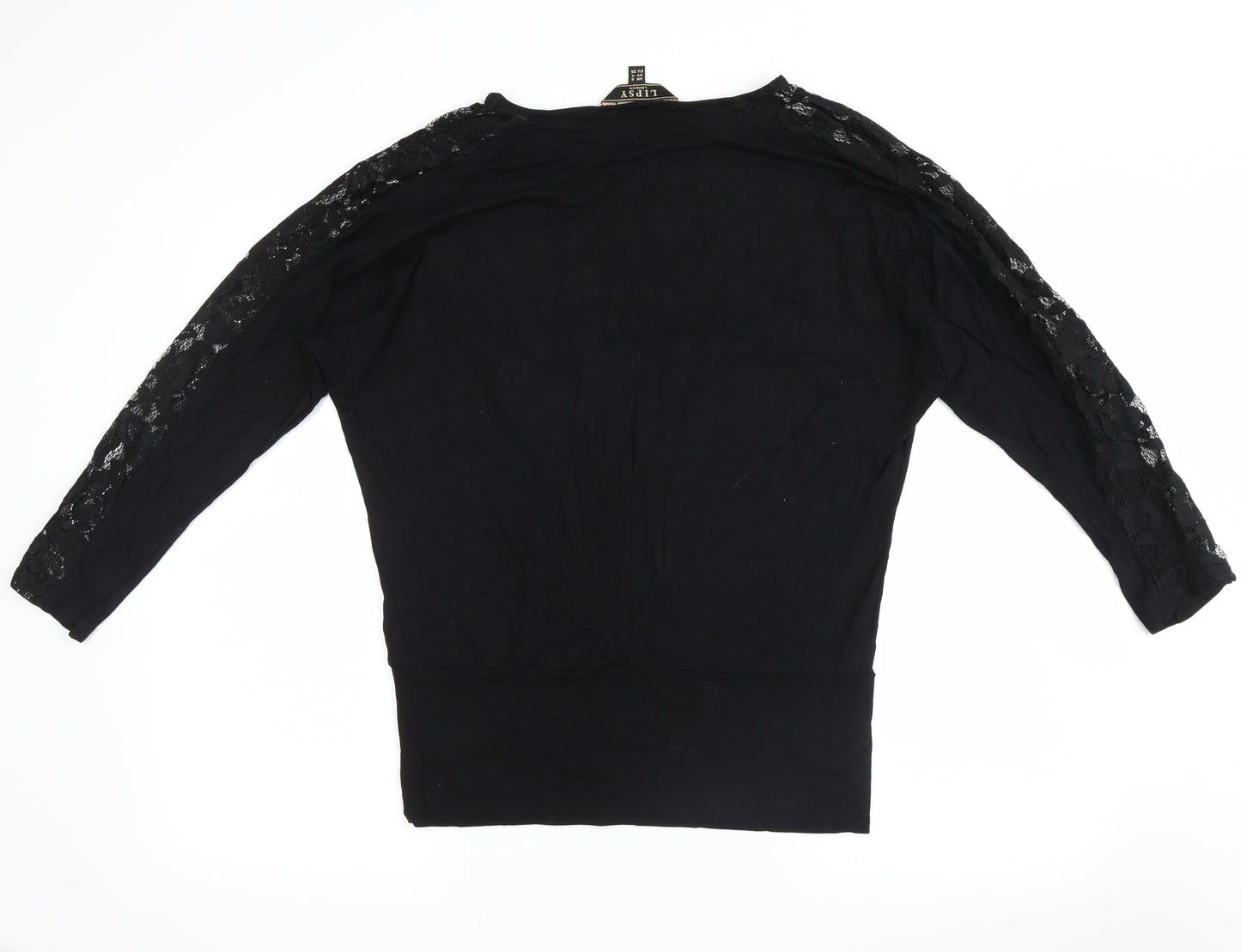 Lipsey Womens Black Floral  Basic Blouse Size 8