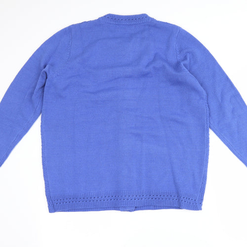bm collection Womens Blue   Cardigan Jumper Size M