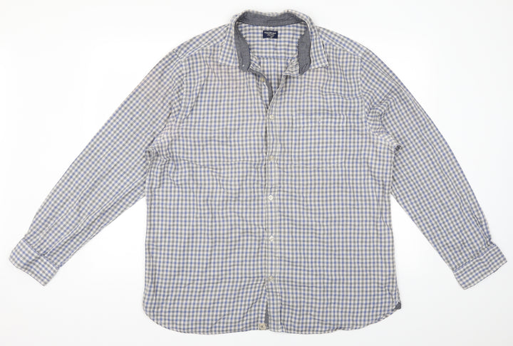 boston crew Mens Grey Plaid   Button-Up Size XL