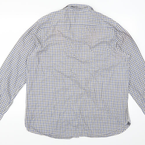 boston crew Mens Grey Plaid   Button-Up Size XL