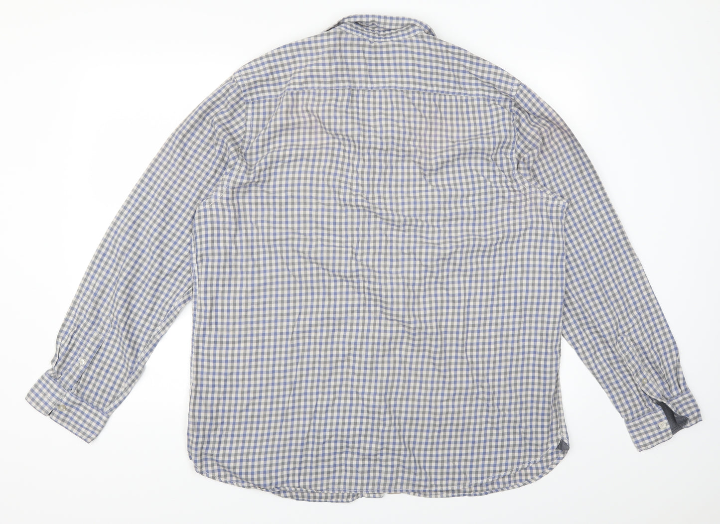 boston crew Mens Grey Plaid   Button-Up Size XL