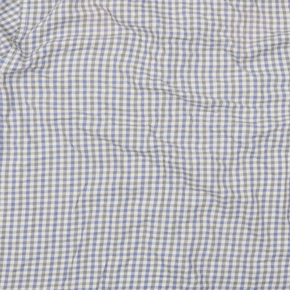 boston crew Mens Grey Plaid   Button-Up Size XL