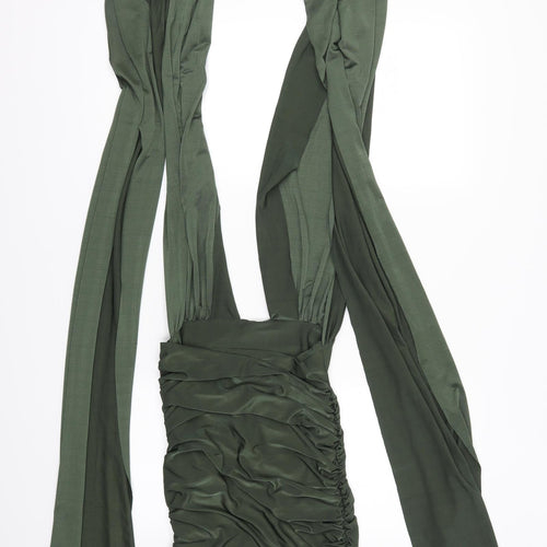 Missguided Womens Green   Mini  Size 8  - mini with straps to wrap around body