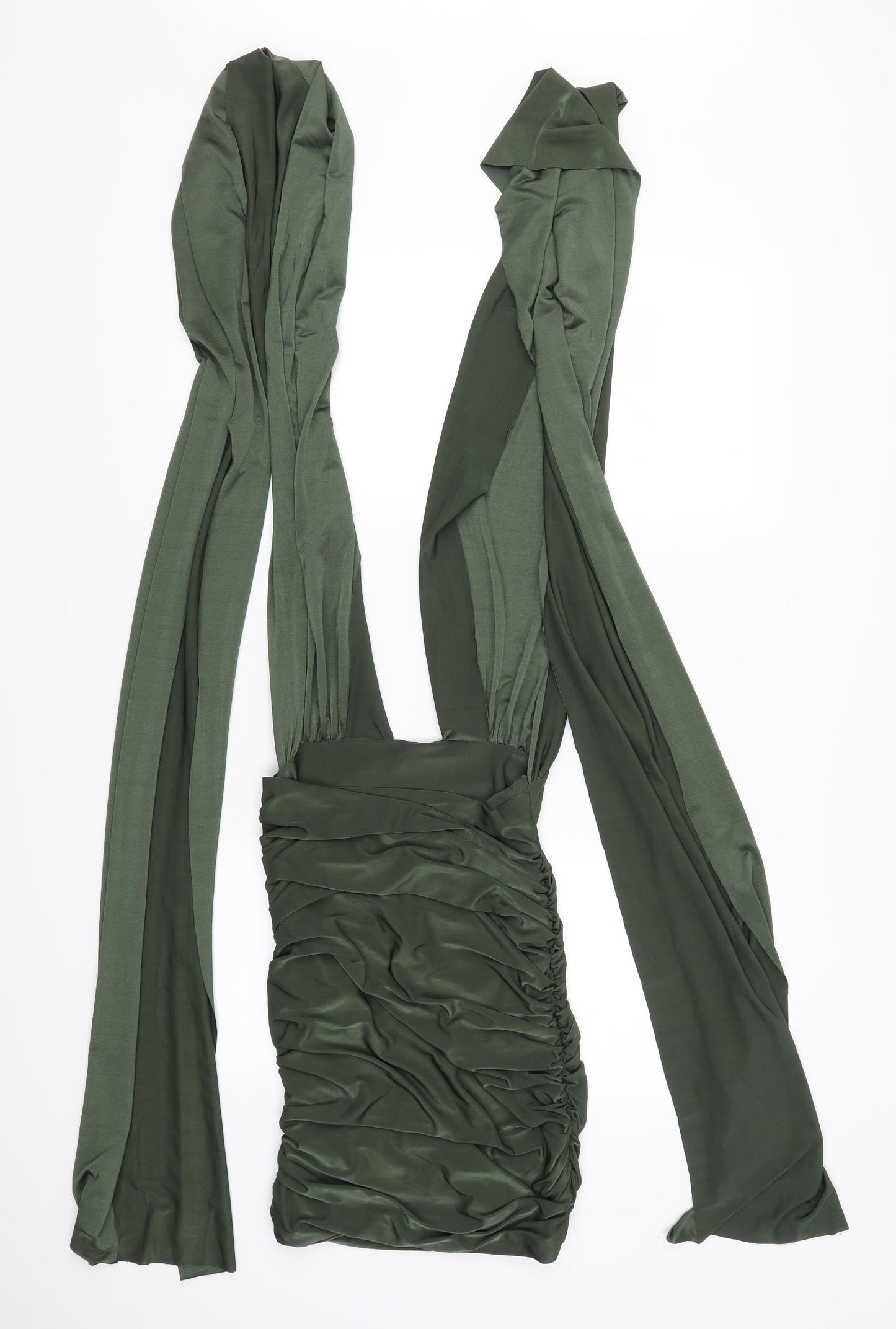 Missguided Womens Green   Mini  Size 8  - mini with straps to wrap around body