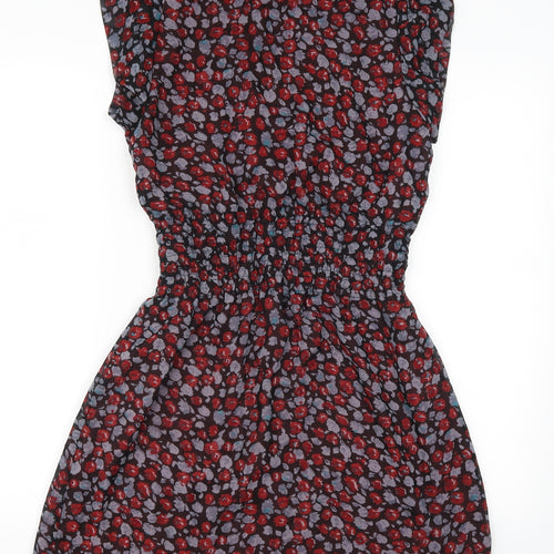 Mela London Womens Black Floral  Fit & Flare  Size 10