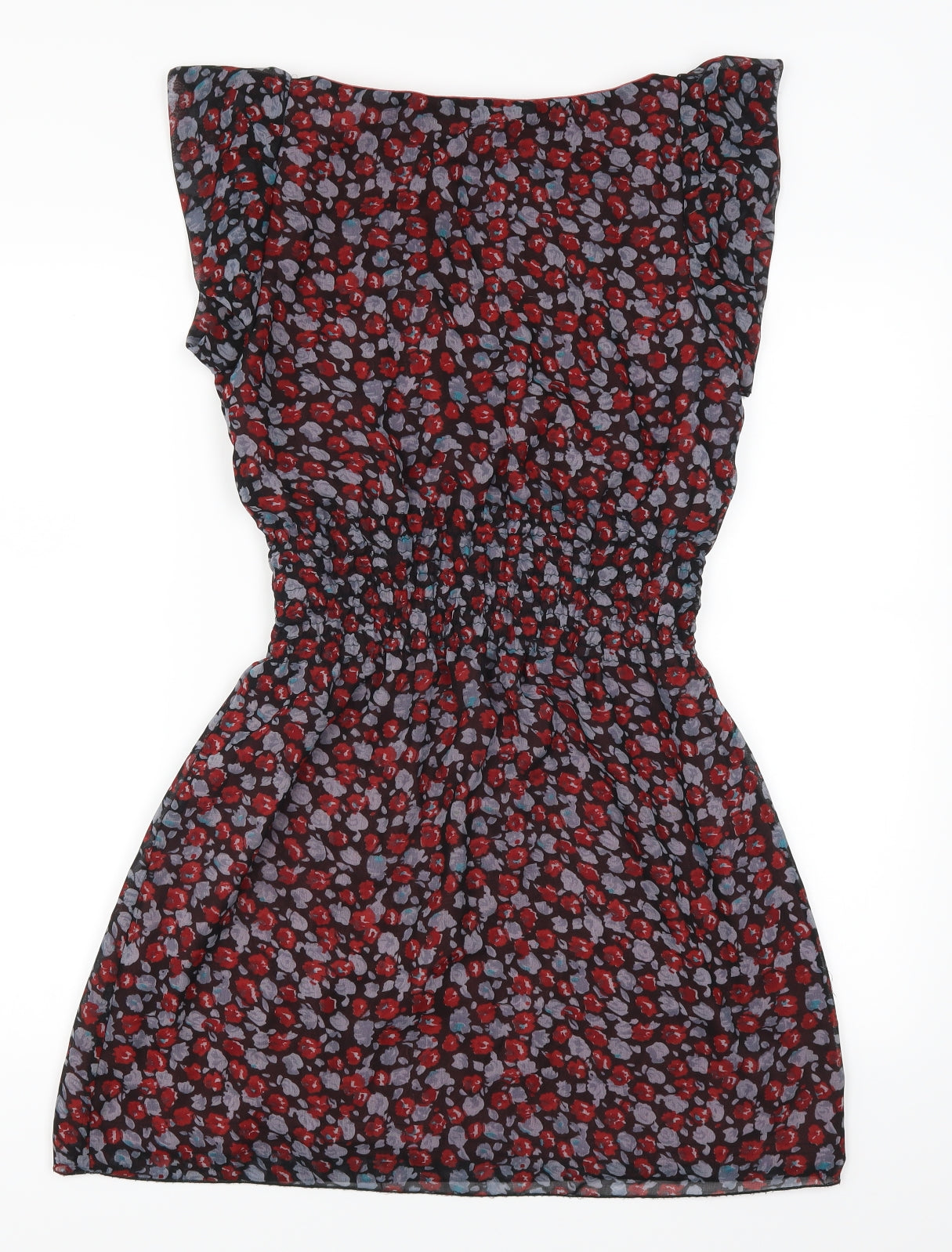Mela London Womens Black Floral  Fit & Flare  Size 10