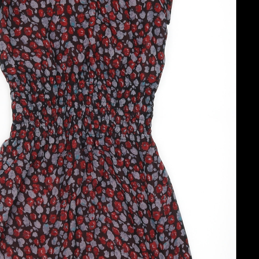 Mela London Womens Black Floral  Fit & Flare  Size 10
