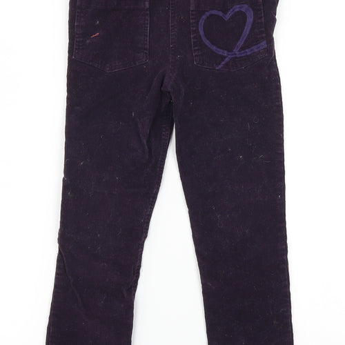 F&F Girls Purple  Corduroy Chino Trousers Size 6-7 Years