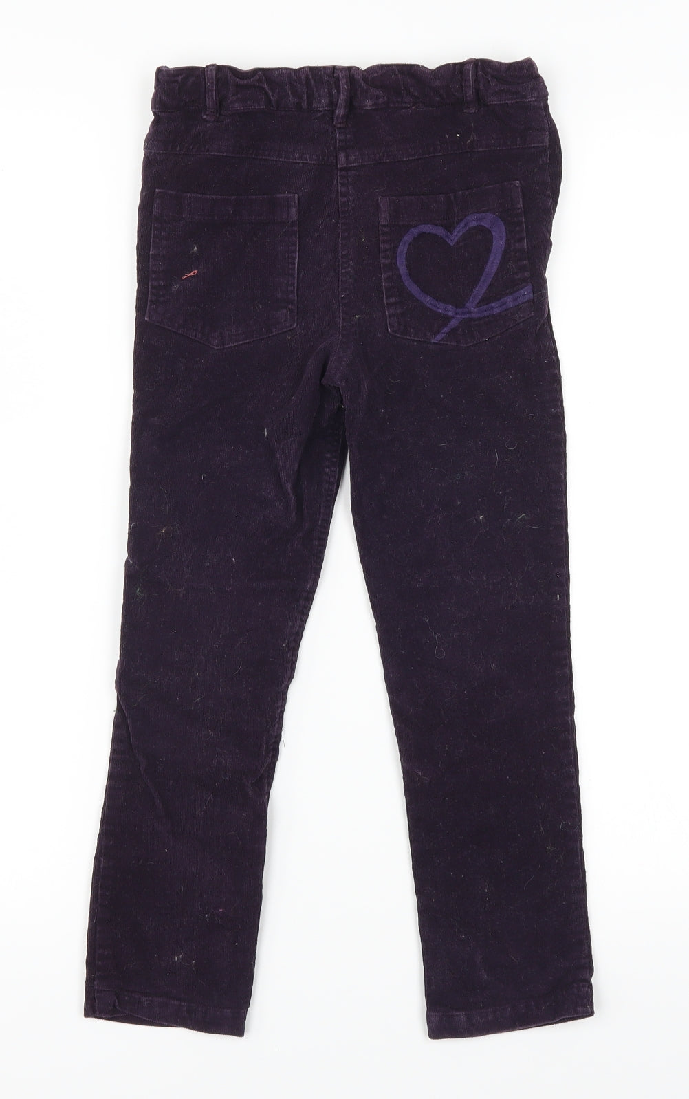 F&F Girls Purple  Corduroy Chino Trousers Size 6-7 Years