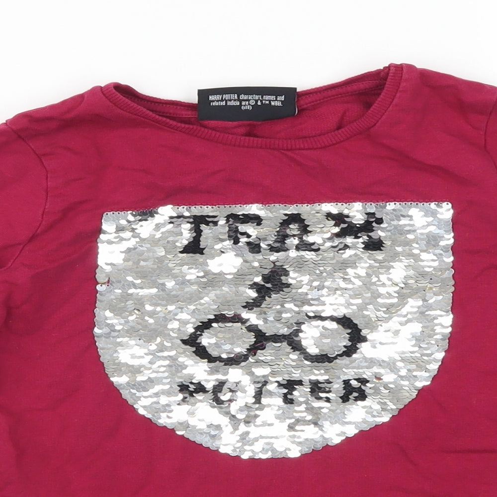 George Girls Purple   Basic T-Shirt Size 7-8 Years  - harry potter