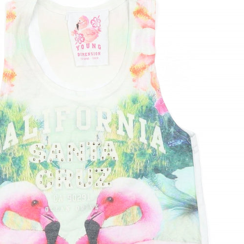 Young Dimension Girls White   Basic Tank Size 12-13 Years