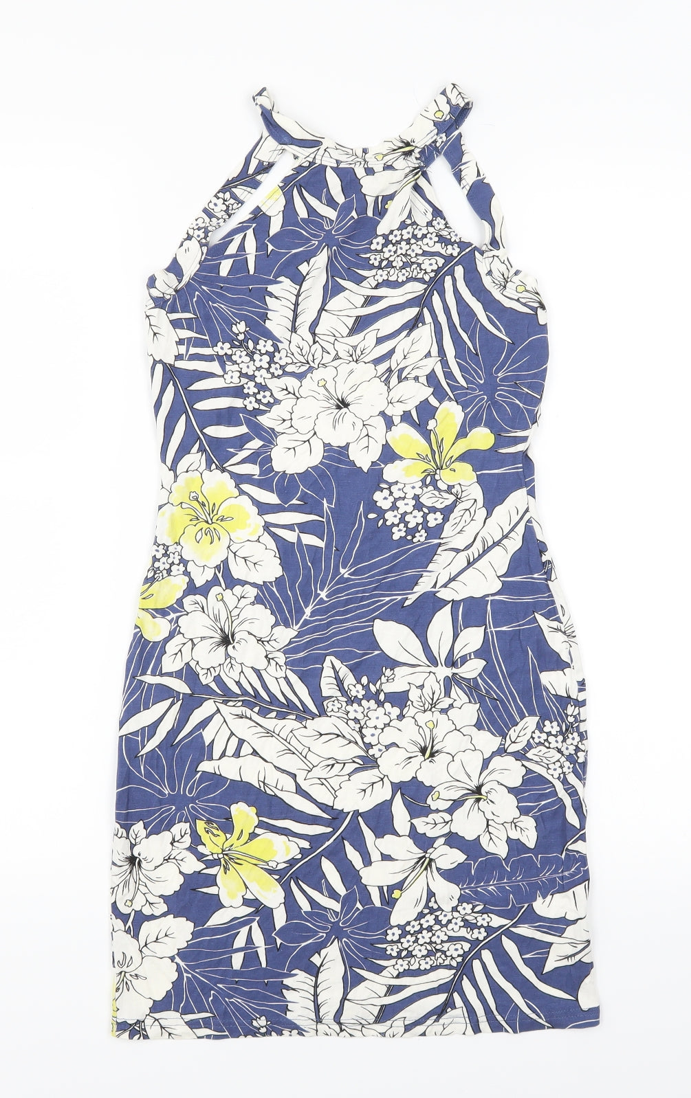 Miss Selfridge Womens Blue Floral  Mini  Size 10