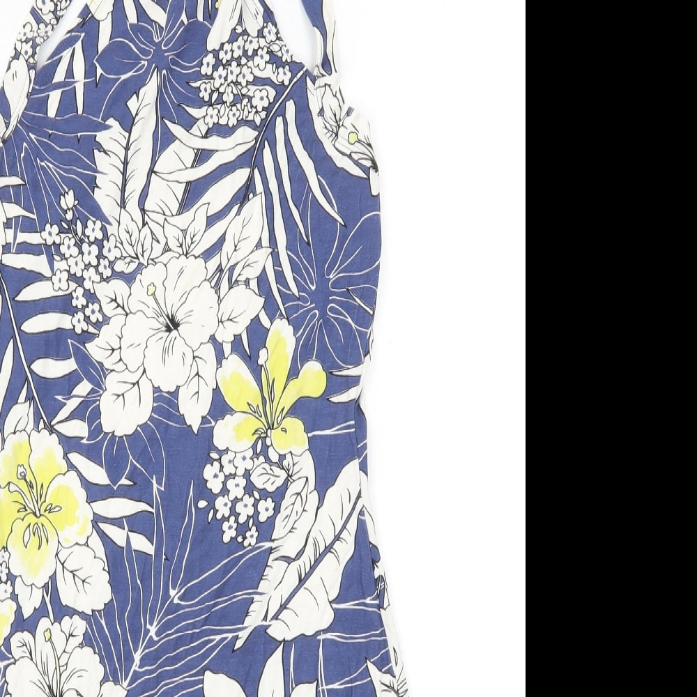 Miss Selfridge Womens Blue Floral  Mini  Size 10