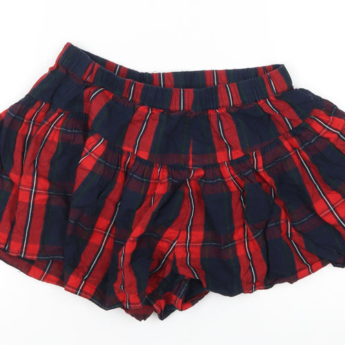 NEXT Girls Red Plaid  Hot Pants Shorts Size 8 Years