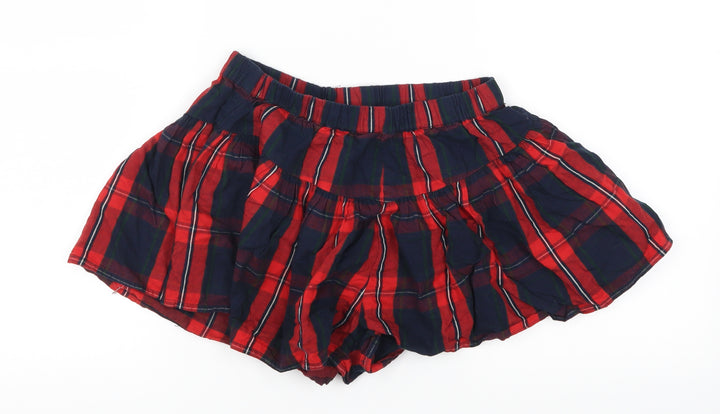 NEXT Girls Red Plaid  Hot Pants Shorts Size 8 Years