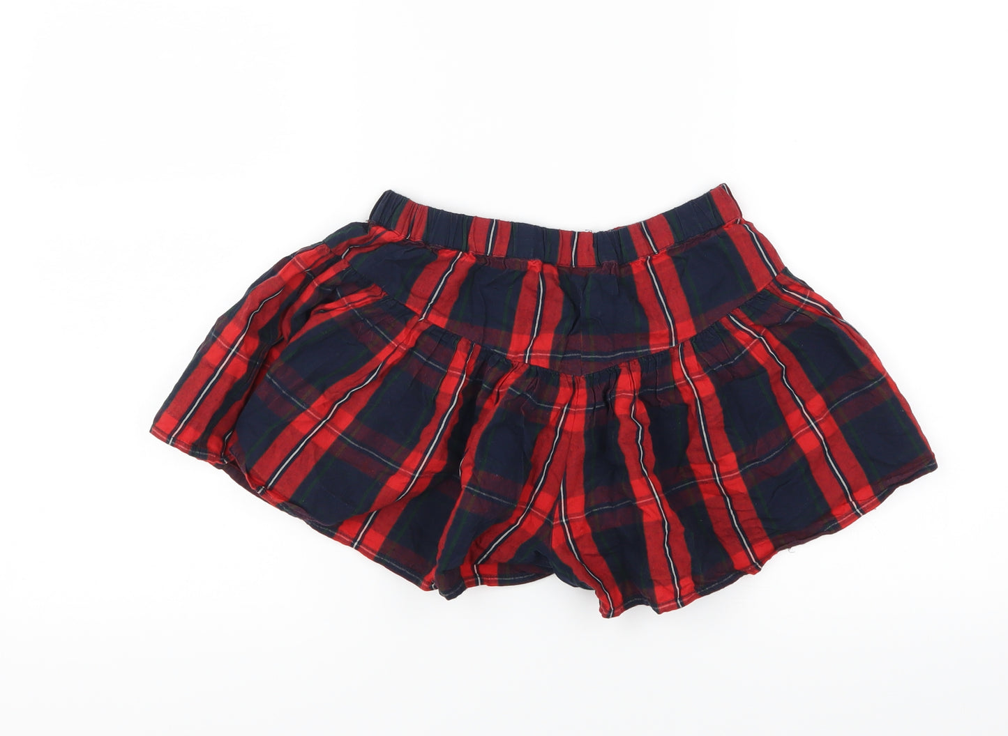 NEXT Girls Red Plaid  Hot Pants Shorts Size 8 Years